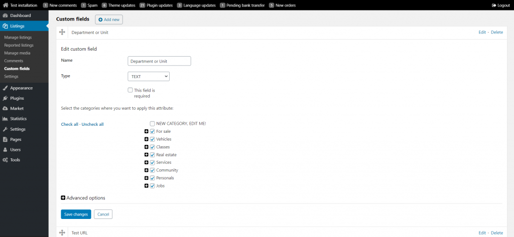 Edit osclass custom field